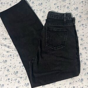Black high waisted straight leg jeans